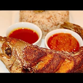 Fried Croaker and Kitterly Dry Rice
