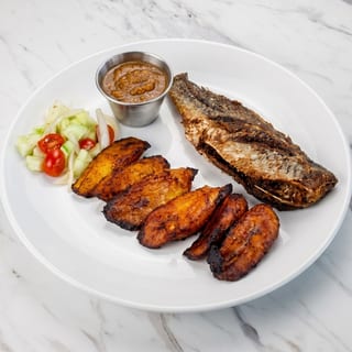 Fried Croaker with Plantains